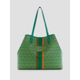 GUESS Unisex Vikky Large Tote - Color: Yellow Logo, Item Size: ONE