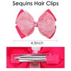 KISZU 4.5 Inch Flower Hair Bow Clips, Organza Bows with
