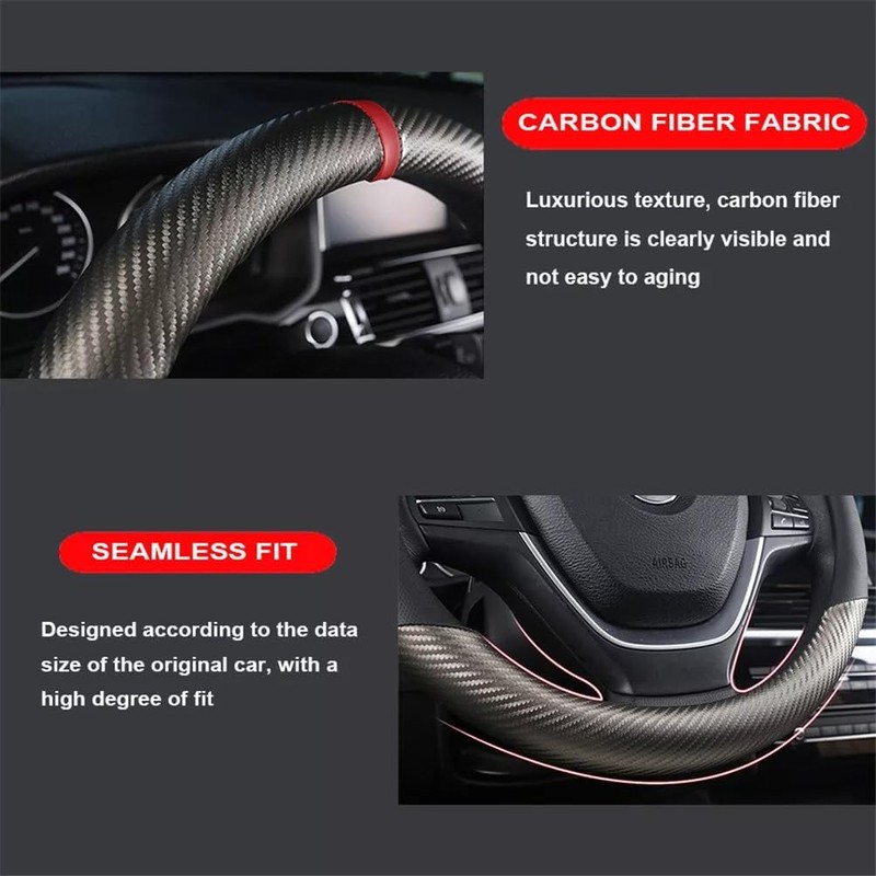 Universal Black PU Leather 15'' 38 cm Car Steering Wheel