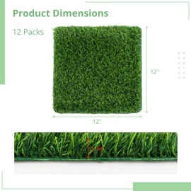 Homaisson 12PCS Chicken Nesting Box Pads, 12'' x 12'' x 1.2'' Artificial Turf Mats, Washable Fake Grass, Nesting Pads for Bedding Grass Rugs for Chicken Coops