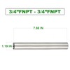 TAISHER 2PCS Stainless Steel Pipe Fittings, 3/4" NPT x 3/4"