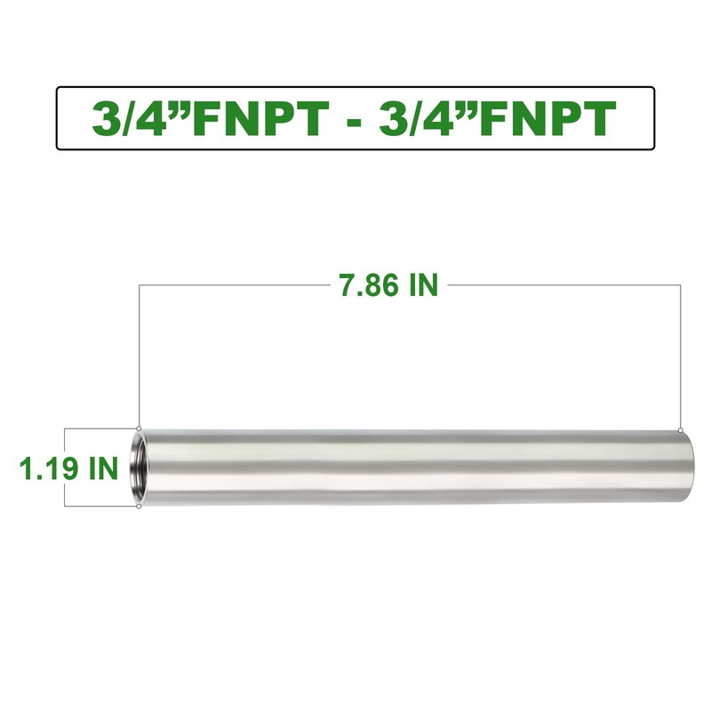 TAISHER 2PCS Stainless Steel Pipe Fittings, 3/4" NPT x 3/4"