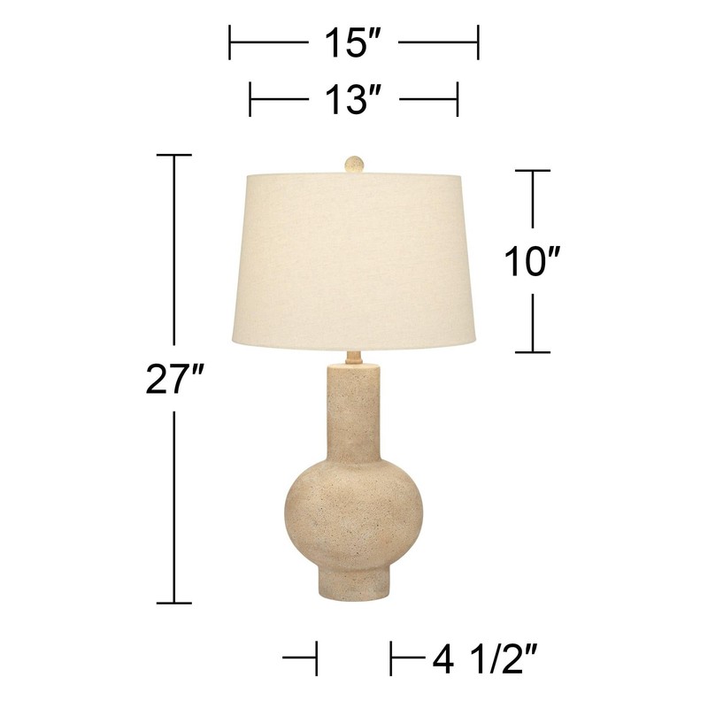 360 Lighting Sandstone Gourd 27" Tall Farmhouse Rustic Modern Coastal