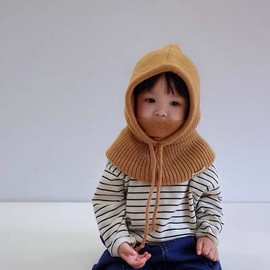 Kids' Fall/Winter Balaclava Beanie Hat with Neck Warmer (lf1560) Free Size/48-52cm Red 4ea