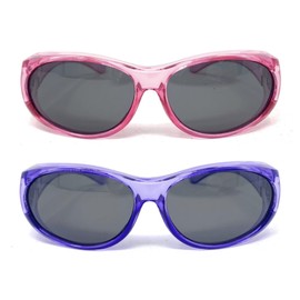 Incredible Bargains 2 Pair The Boca Colorful Womens Polarized Fit Over Sunglasses, Pink and Purple