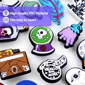 Yezmo 25PCS Witch Shoe Charms, Witch Shoe Charms Clog Decoration Charm Witchy Shoe Charms for Adults Kids Women Shoe Accessories for Lined Clog Birthday Christmas Gifts Party Favors