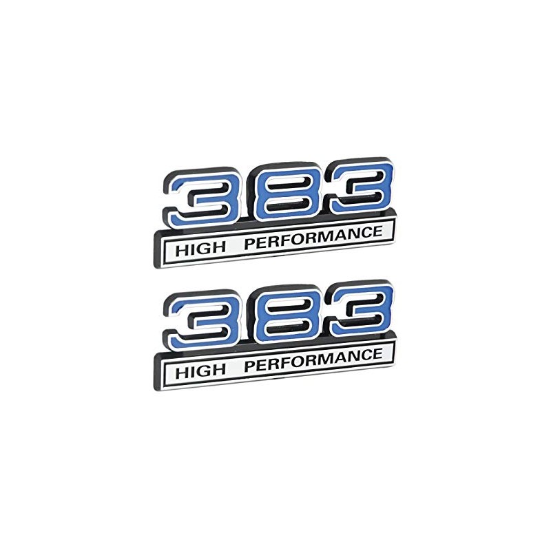 383 6.2L High Performance Engine Emblems in Chrome & Blue