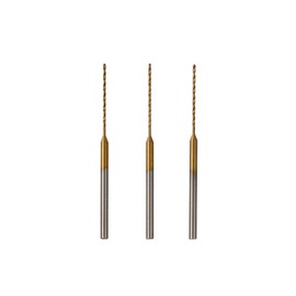 UID Titanium Coated Mini Router, Small Diameter Drill, Φ0.05 inch (1.2 mm), Set of 3, Proxxon Ryobi, Bigman iHelp, Argo File, Standard Collet, Shaft Diameter 0.09 inch (2.35 mm), Titanium Coated for Long Life (About 2 Times) NO.869