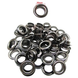 Trimming Shop 20mm Iron Eyelets Grommets with Washers for Pool Covers, Tarpaulin, Vinyl Banners, Yoga Mat, Sewing & Repair Clothing, Art and Craft, DIY Projects, Gunmetal, 50pcs