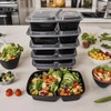100pc 28 Oz 2-Grid Meal Prep Containers disposable, Plastic Food