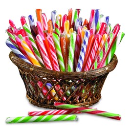 Fun Express Candy Canes Bulk Individually Wrapped - 80 Peppermint Candy Sticks Christmas Candy Assorted Flavors | Perfect for Holiday Parties, Stocking Stuffers & Sweet Festive Treats