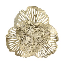 Metal Wall Decor Modern Stylish Triangular Ginkgo Flower Iron 3D Wall Sculpture for Living Room Bedroom Hall Type B