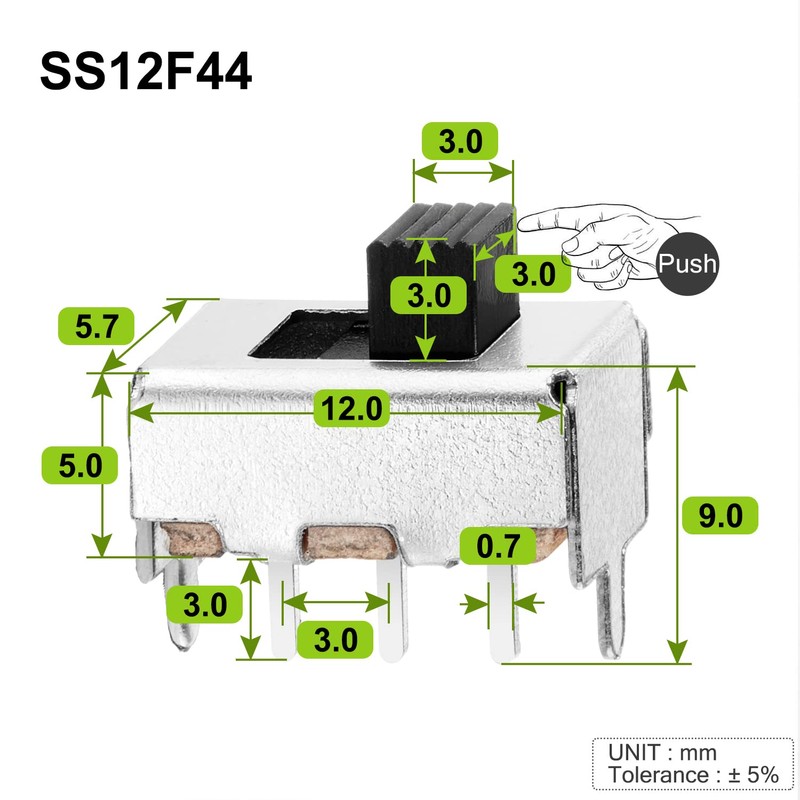 Chanzon SPDT Mini Micro Slide Switch 1p2t 2 Position 25pcs