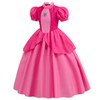 Mooedcoe Princess Peach Costume Girls Toddlers, Kids Cosplay Princess Peach