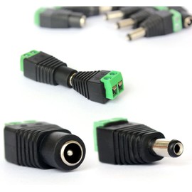 Yisanba 10 Pairs DC 5.5mm x 2.1mm Power Connector Male Female 12V Power Jack Plug for CCTV Camera