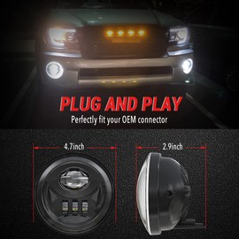 GXENOGO LED Fog Light Assembly for Tacoma 2005-2011/ Solara 2004-2006/ Sequoia 2008-2015/ Tundra 2007-2013- Pair, Black