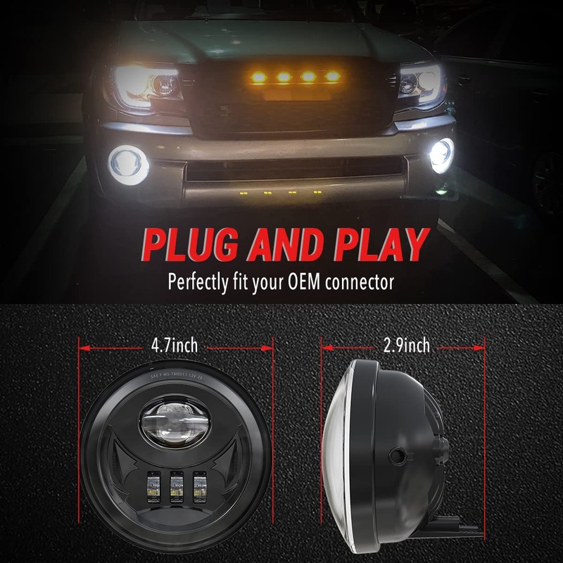 GXENOGO LED Fog Light Assembly for Tacoma 2005-2011/ Solara 2004-2006/