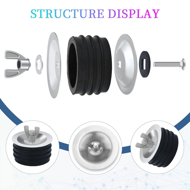 3 inch Sewer Cleanout Cap, Practical Expansion Pipe Plug Durable