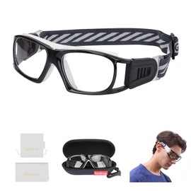 SooGree Sport Goggles Basketball Soccer Football Sports Protective Eyewear Goggles Eye Safety Glasses Men Women Racquetball Goggles Lens Replaceable (Black Frame Clear Pad)