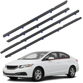 YzusGomumu 4Pcs Car Window Moulding Trim Weatherstrip Window Seal Compatible with 2012 2013 2014 2015 Honda Civic 4 Door Sedan Replaces 72450-TR0-A01 72410-TR0-A01 72950-TR0-A01 72910-TR0-A01