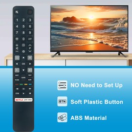 VINABTY Replacement Remote Control Fit For TCL 32S5400AFK 40S5400AK 55C735K 65C735K 75C735K 85C735K 98C735K 65C835K 55C835K 75C935K 65C935K 40S5200K 32S5200K HDR FHD Smart TV