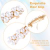 OIIKI 2PCS Pearl Rhinestones Hair Snap Clips for Wedding, Elegant