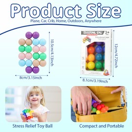 Ainiv 3D Puzzle Ball Sensory Toy, Variety Stress Relief Ball, Pack of 2 Massage Balls, Hand Trainer, Toy for Relieving Stress, Anxiety, Autism Toy, Funny Educational (Small)