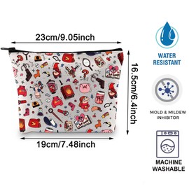 Cartoon Characters Makeup Bag Cartoon Movie Inspired Gift Cartoon Merchandise Mabel & Dipper Twins Zipper Bag Cartoon Movie Fans Gift (MB, Gra-vity Falls-PY2)