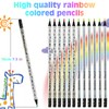 nsxsu Pack of 24 7 in 1 Rainbow Pencils, Wooden
