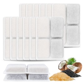 MyfatBOSS Cat Water Fountain Filter, 12 Pack Pet Water Fountain Filter Replacement with Coconut Activated Carbon Filter Compatible with furrybaby 64oz/2L Cat Water Fountain