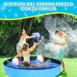 Alberca Piscina Perro Mascotas Y Niños Plegable 120x30cm                                                                                              