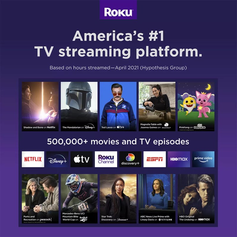 Roku Streaming Stick 4K (2021) 4K/HDR/Dolby Roku Voice Remote and