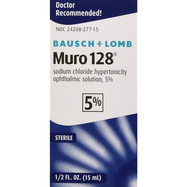Bausch & Lomb Muro 128 Solution 5% 15 mL (Pack of 2)