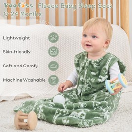 Yoofoss Baby Sleep Sack 12-18 Months, 1.5 Tog Sleep Sack, Fleece Baby Wearable Blanket with 2-Way Zipper, Toddler Sleeping Sack, Soft Warm Lightweight(Small)