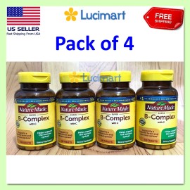 Nature Made Super B Complex with Vitamin C, Immune Support, 140 Tablets, Pack 4