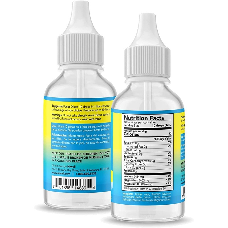 Niwali Alka Lizer Antioxidants Alkaline Mineral Drops 1Oz, Electrolyte Water,ph