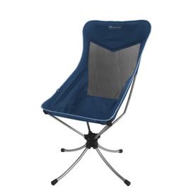 Lightspeed Outdoors Silent Swivel Lightweight Camping Chair | Foldable Compact 360 Degree Chair (Tall, Blue)