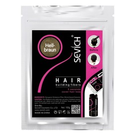 Streuhaar Nachfüllbeutel zur Haarverdichtung - Schütthaar, um den Haarmangel sofort zu verbergen - Haarpuder 100% natürlicher Baumwolle für Männer und Frauen (Hellbraun 100g)