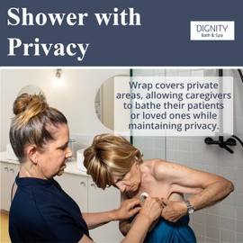 Dignity Bath & Spa Bathing Cover Up for Elderly, Senior or Disabled Women | Provides Privacy & Helps Caregivers with Bathing | Secure & Adjustable | Lightweight, Quick Drying, & Non Slip (Women's S/M)