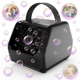 HassoKon Bubble Machine Automatic Bubble Maker 16,000 +/Min, Bubble Machine Electric Bubble Toy for Children/Wedding/Birthday/Festival Party (Black)