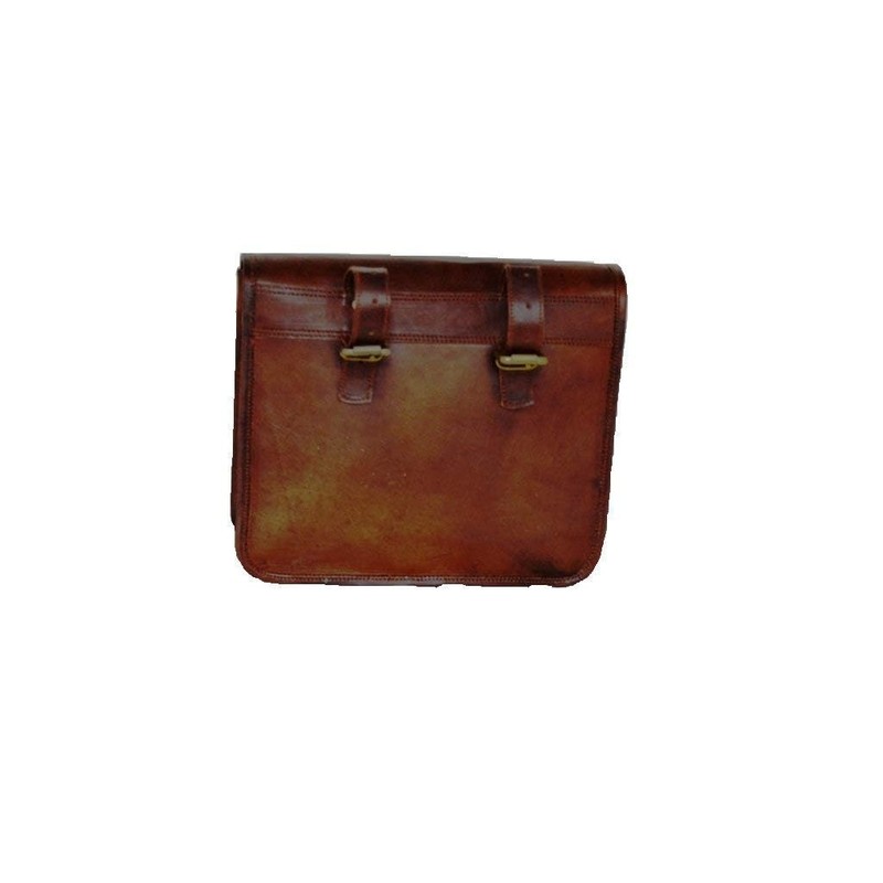 PRASTARA Motorcycle Side Pouch Brown Leather Side Pouch Saddlebags Saddle