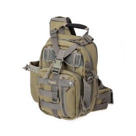 Magforce Tactical Sling Bag - Mini Shoulder Backpack for Travel, Molle Compatible, Lightweight Nylon, Large Capacity, Multiple Compartments with Strap, khaki leaves