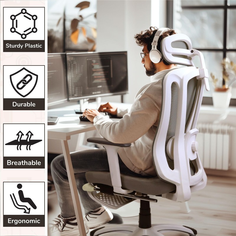 BambooMN Ergo Modo Office Chair - Mineral/Black