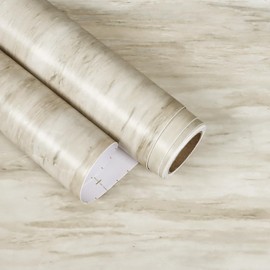EaseStick Slate Beige Marble Contact Paper 15.7"x160" Thick Waterproof Marble Wallpaper Peel and Stick Countertops for Kitchen Removable Self Adhesive Beige Vinyl Wallpaper for Bathroom Desk Table Top