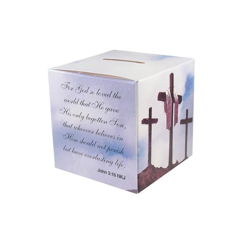 Lenten Easter Offering Box Family Size Cardboard with Crosses -