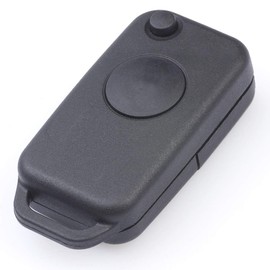 Keymall keyless Entry Remote car Key fob Shell Case 1 Button for Benz C E ML S HU64 Blank Blade