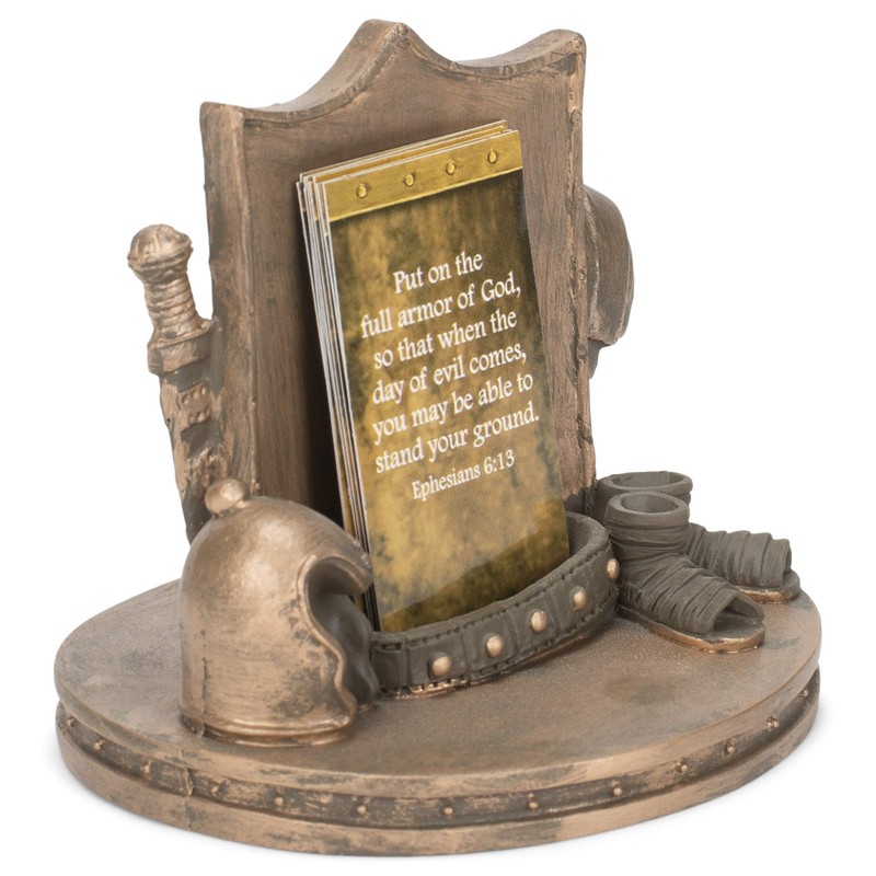Dicksons Bronzetone Full Armor Scripture 3 x 4 Resin Decorative