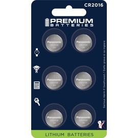 Premium CR2016 Battery 3V Lithium Coin Cell - Japanese Engineered High Capacity Batteries (6 Pack)