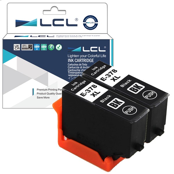 LCL Compatible Ink Cartridge 378XL C13T37914010 (2 BLACK) Replacement for