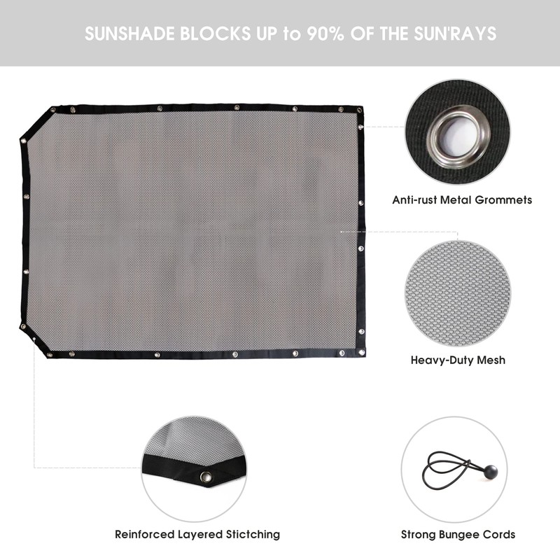 Sukemichi Sunshade for Ford Bronco,Mesh Sun Shade Bikini Top Cover